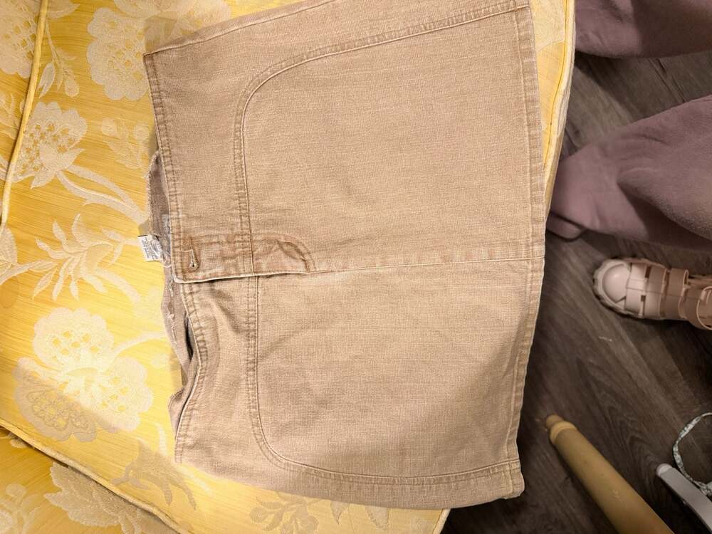 Copper Key Tan Cotton Blend Mini Skirt